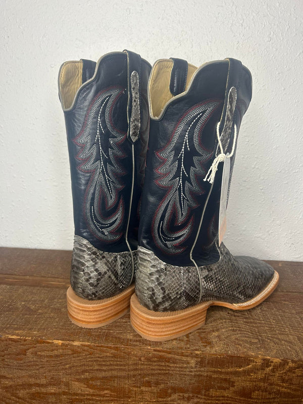 Men's R. Watson Deep Pacific Cowhide & Grey Sueded Python Boots-Men's Boots-R. Watson-Lucky J Boots & More, Women's, Men's, & Kids Western Store Located in Carthage, MO