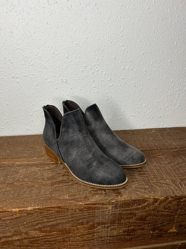 Boutique Vanish Booties in Washed Dark Blue Denim-Women's Booties-Corkys Footwear-Lucky J Boots & More, Women's, Men's, & Kids Western Store Located in Carthage, MO