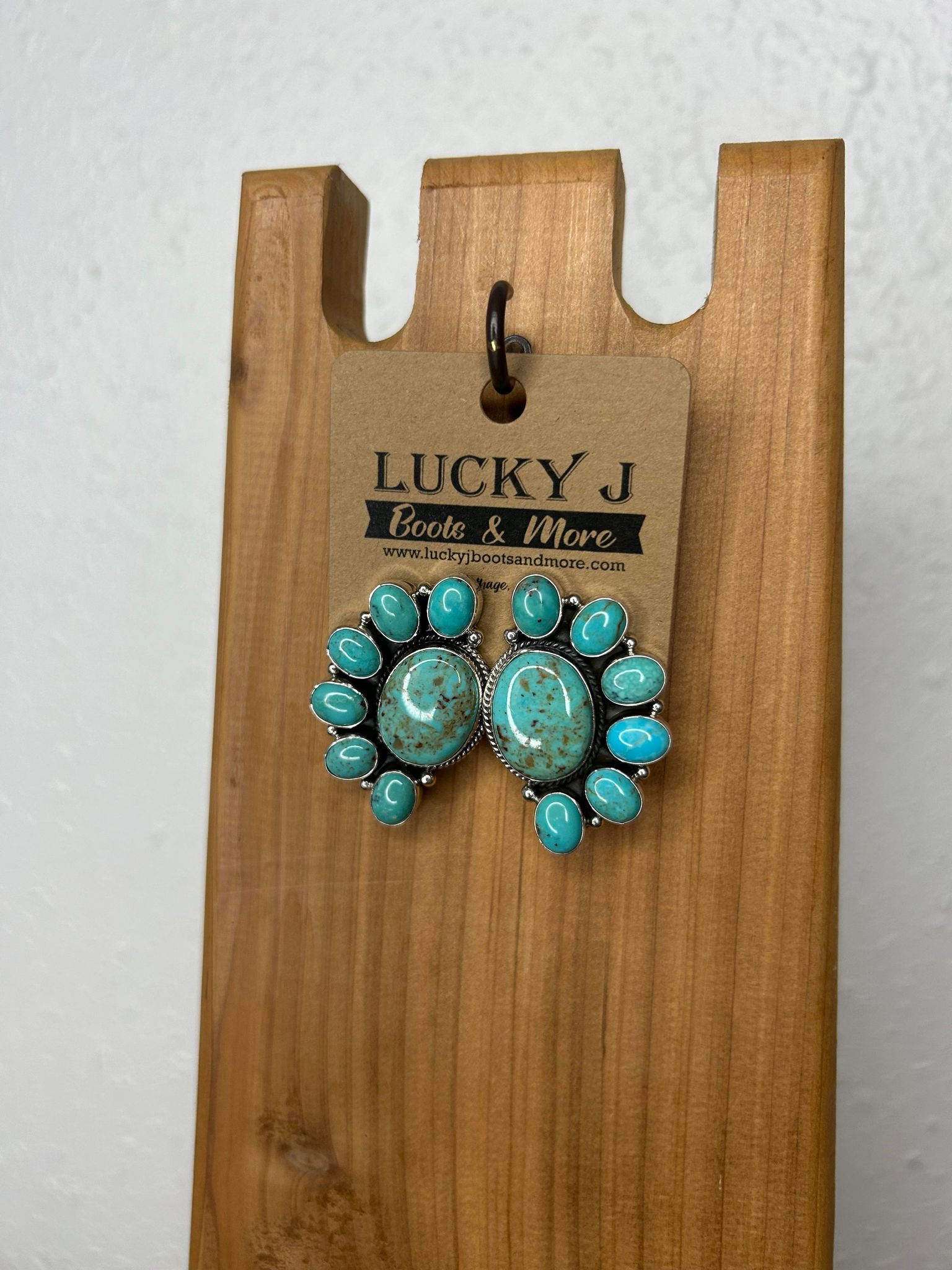 Melanie Earrings-Earrings-LJ Turquoise-Lucky J Boots & More, Women's, Men's, & Kids Western Store Located in Carthage, MO