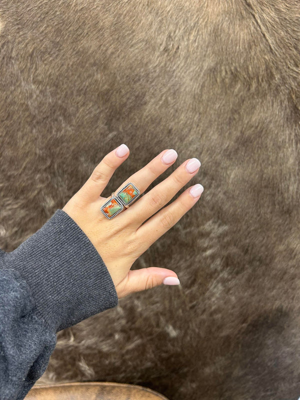 Juno Ring-Rings-LJ Turquoise-Lucky J Boots & More, Women's, Men's, & Kids Western Store Located in Carthage, MO