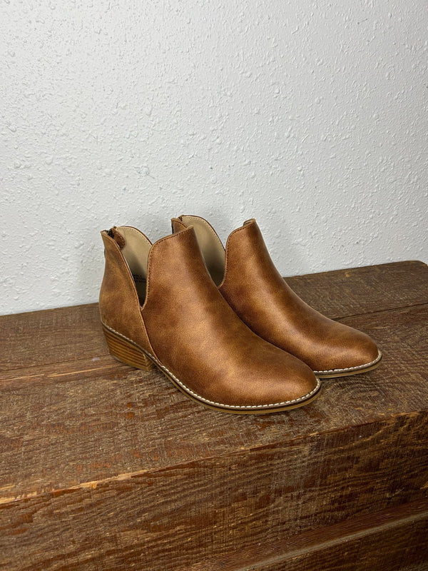 Cognac cutout booties best sale