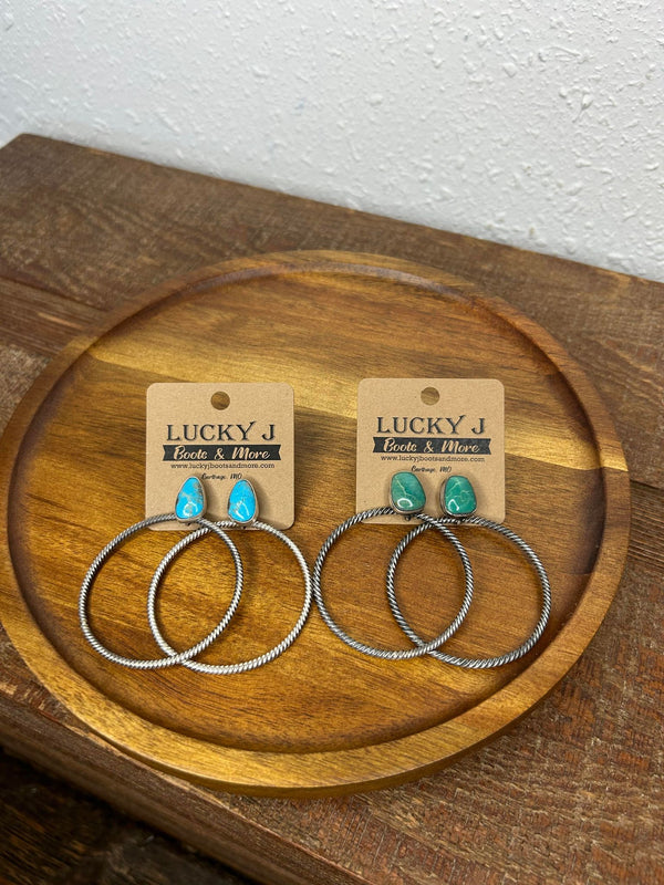 Maelynn Earrings-Earrings-LJ Turquoise-Lucky J Boots & More, Women's, Men's, & Kids Western Store Located in Carthage, MO