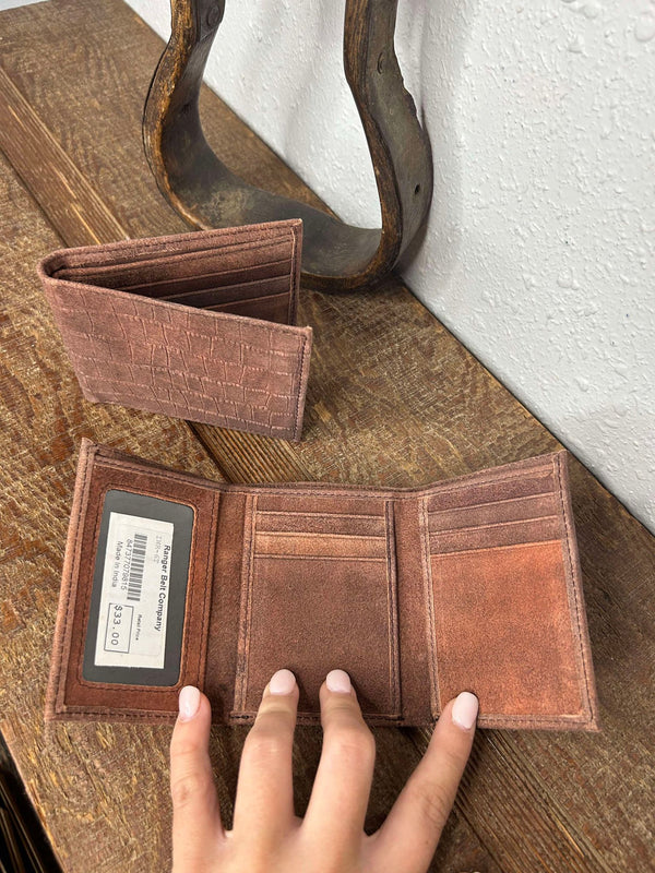 Ranger Belt Co. Gator Roughout Wallets-Wallets-WESTERN FASHION ACCESSORIES-Lucky J Boots & More, Women's, Men's, & Kids Western Store Located in Carthage, MO