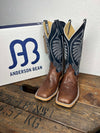 Men's Anderson Bean Kango Tobacco Smooth Quill/ Regal Blue Kidskin-Men's Boots-Anderson Bean-Lucky J Boots & More, Women's, Men's, & Kids Western Store Located in Carthage, MO