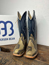 Women's Anderson Bean Natural Matte Giant Python & Regal Blue Kidskin-Women's Boots-Anderson Bean-Lucky J Boots & More, Women's, Men's, & Kids Western Store Located in Carthage, MO