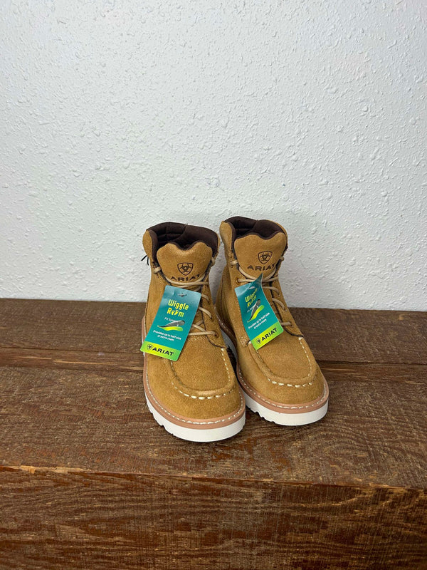 Kid's Ariat Rebar Lift Shoes in Wheat Suede-Kids Shoes-Ariat-Lucky J Boots & More, Women's, Men's, & Kids Western Store Located in Carthage, MO