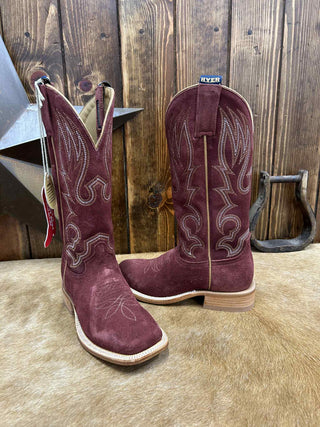 Women's Hyer Augusta Burgundy Roughout Boot-Women's Boots-HYER Boots-Lucky J Boots & More, Women's, Men's, & Kids Western Store Located in Carthage, MO