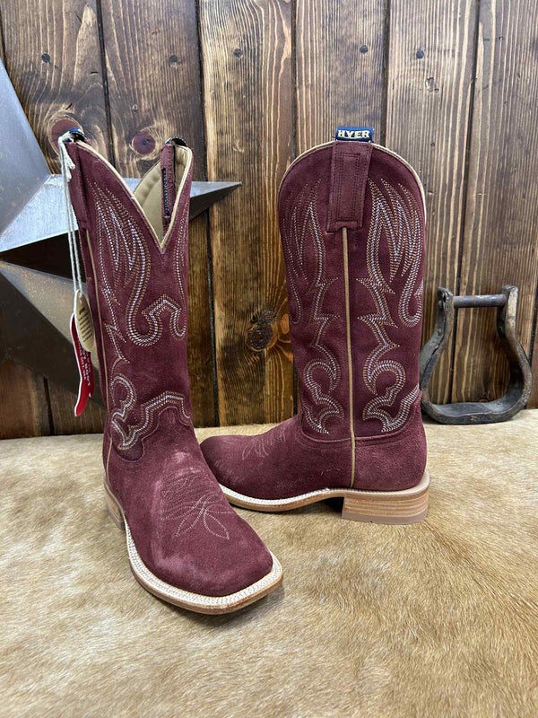 Women's Hyer Augusta Burgundy Roughout Boot-Women's Boots-HYER Boots-Lucky J Boots & More, Women's, Men's, & Kids Western Store Located in Carthage, MO