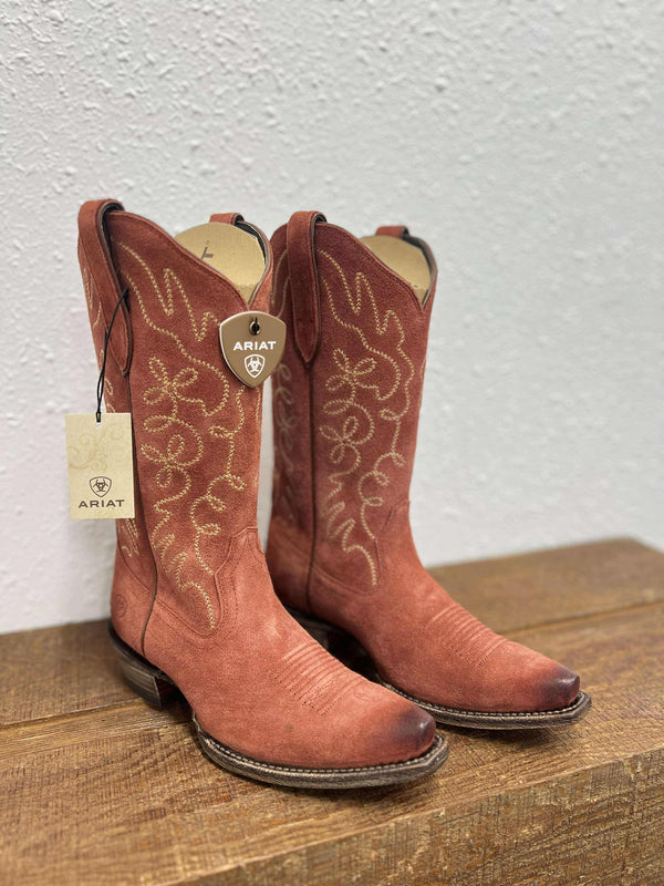 Women's Ariat Jukebox Western Boot in Cayenne Suede-Women's Boots-Ariat-Lucky J Boots & More, Women's, Men's, & Kids Western Store Located in Carthage, MO