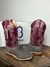 Men's Anderson Bean Slate Safari Giraffe & Sangria Kidskin Boots-Men's Boots-Anderson Bean-Lucky J Boots & More, Women's, Men's, & Kids Western Store Located in Carthage, MO