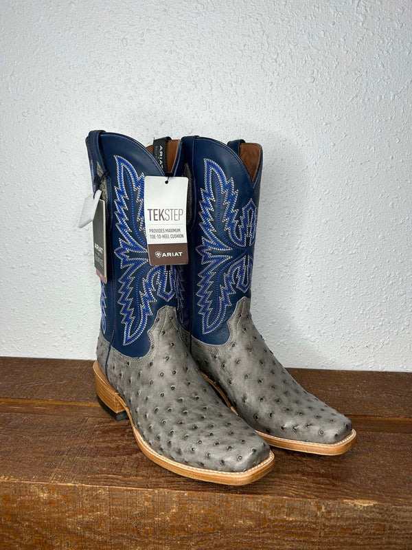 Men's Ariat Futurity Relentless Buckles & Full Quill Ostrich Boots-Men's Boots-Ariat-Lucky J Boots & More, Women's, Men's, & Kids Western Store Located in Carthage, MO