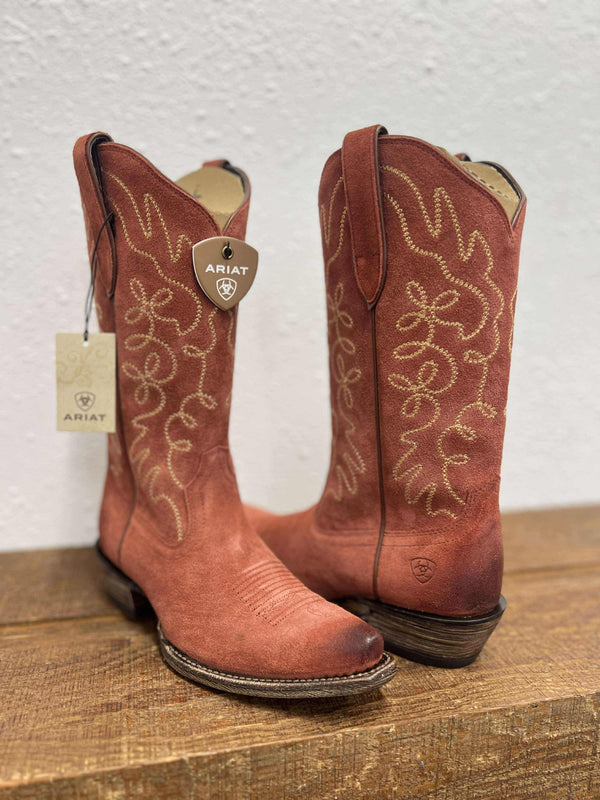 Women's Ariat Jukebox Western Boot in Cayenne Suede-Women's Boots-Ariat-Lucky J Boots & More, Women's, Men's, & Kids Western Store Located in Carthage, MO