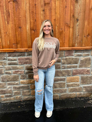 LJ Comfort Colors Sweatshirt-Sweatshirts-The Dugout-Lucky J Boots & More, Women's, Men's, & Kids Western Store Located in Carthage, MO