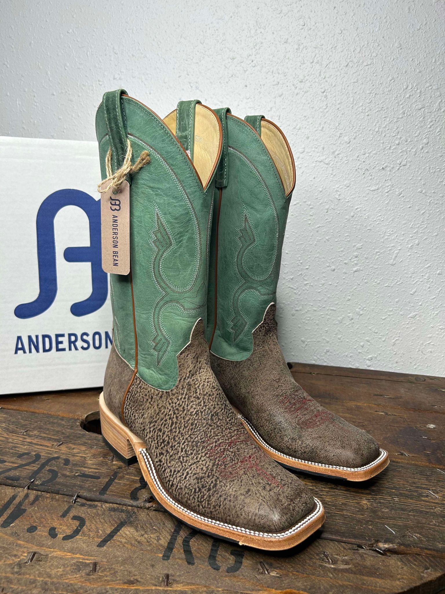 Men's Anderson Bean Rust Safari Giraffe & Jade Mad Dog Boots-Men's Boots-Anderson Bean-Lucky J Boots & More, Women's, Men's, & Kids Western Store Located in Carthage, MO