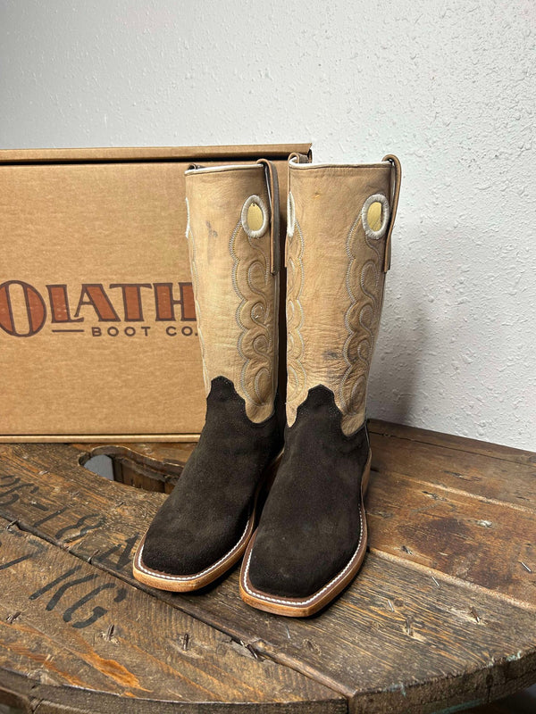 Women's Olathe Chocolate Suede & Tan Mad Cat Boots-Women's Boots-Olathe-Lucky J Boots & More, Women's, Men's, & Kids Western Store Located in Carthage, MO