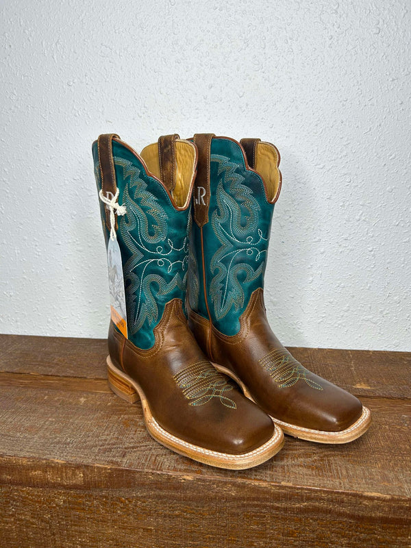 Women's R. Watson Azure Cowhide & Honey Cowhide Boots-Women's Boots-R. Watson-Lucky J Boots & More, Women's, Men's, & Kids Western Store Located in Carthage, MO