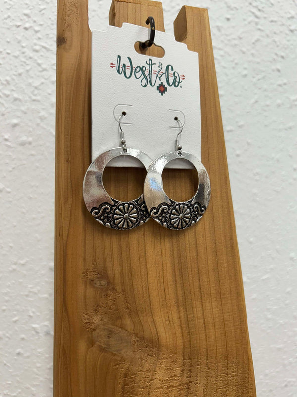 West & Co. Stamped Earrings-Earrings-WEST & CO-Lucky J Boots & More, Women's, Men's, & Kids Western Store Located in Carthage, MO