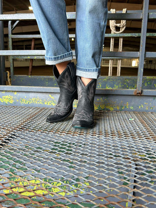 Lane Boots Distressed Black Lexington Bootie-Women's Booties-Lane Boots-Lucky J Boots & More, Women's, Men's, & Kids Western Store Located in Carthage, MO