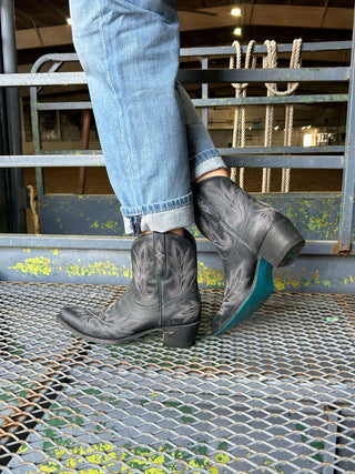 Lane Boots Distressed Black Lexington Bootie-Women's Booties-Lane Boots-Lucky J Boots & More, Women's, Men's, & Kids Western Store Located in Carthage, MO