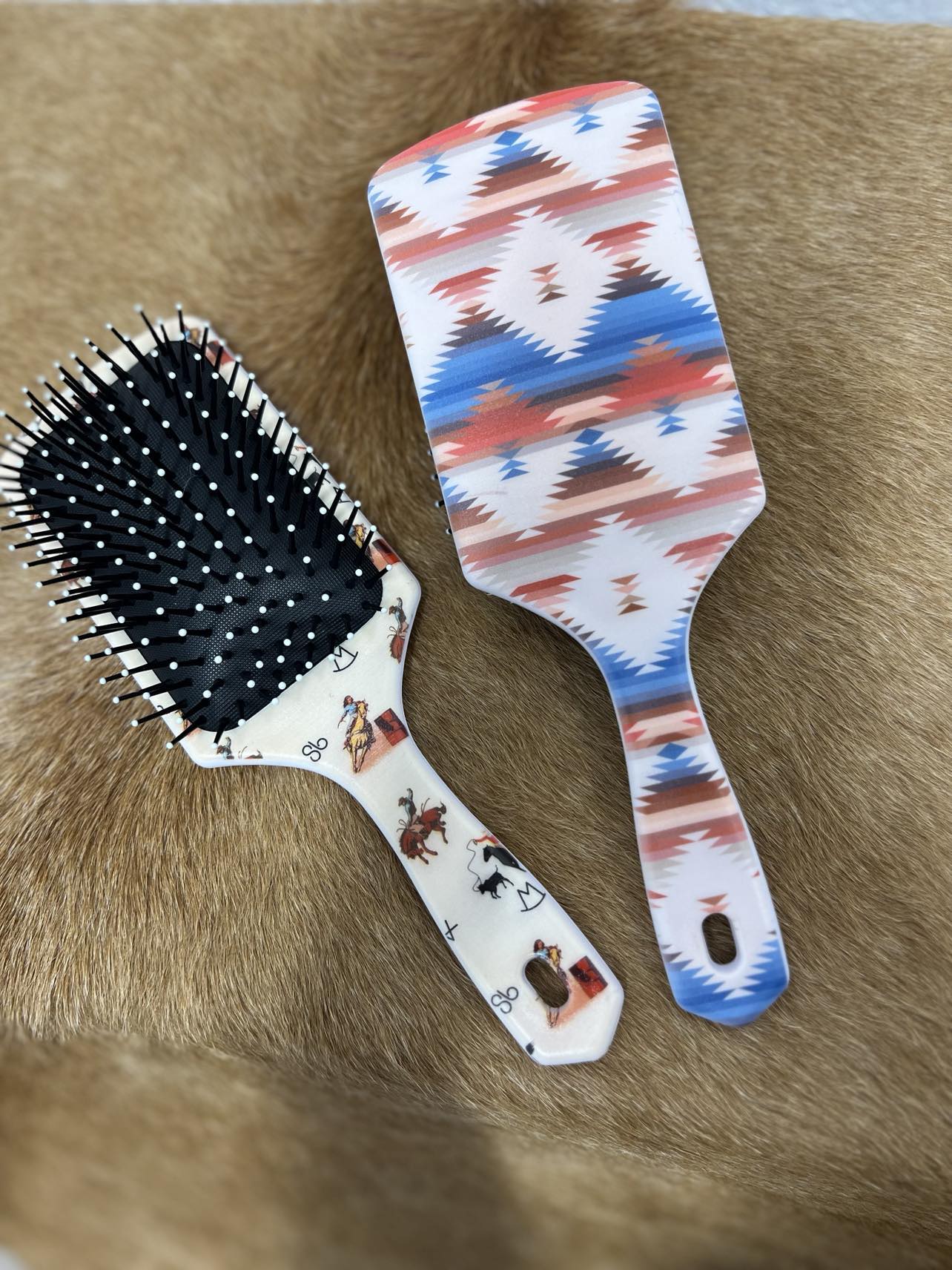 Western Hair Brush-Hair Accessories-Mid Western Merch-Lucky J Boots & More, Women's, Men's, & Kids Western Store Located in Carthage, MO