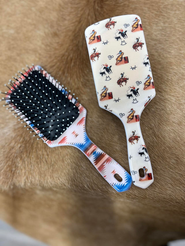 Western Hair Brush-Hair Accessories-Mid Western Merch-Lucky J Boots & More, Women's, Men's, & Kids Western Store Located in Carthage, MO