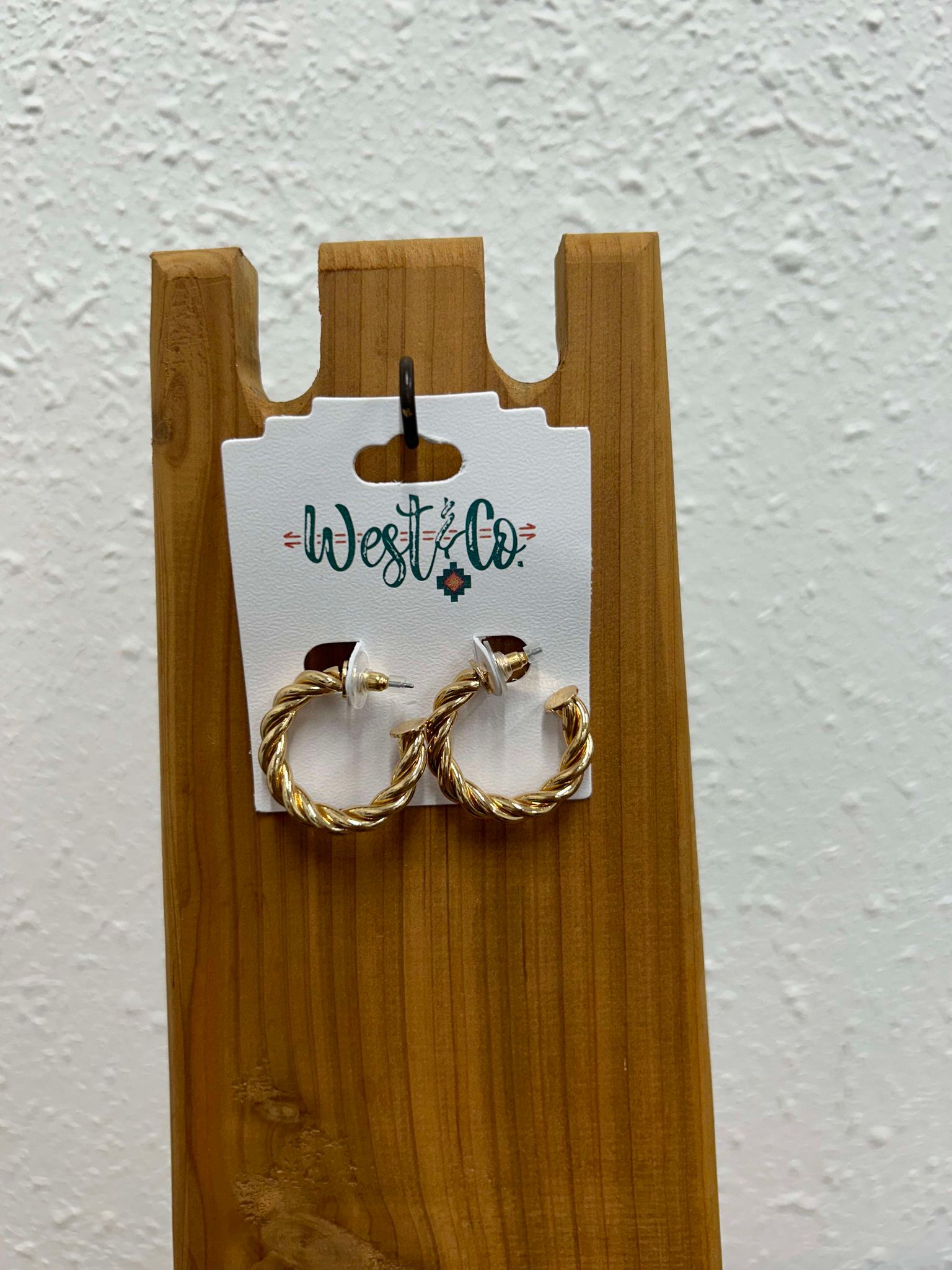 West & Co Twisted Hoop Earrings-Earrings-WEST & CO-Lucky J Boots & More, Women's, Men's, & Kids Western Store Located in Carthage, MO