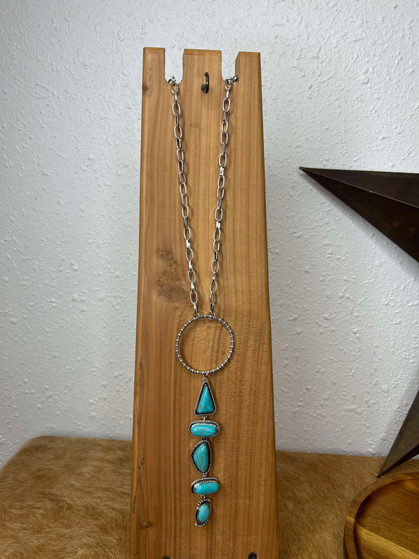 N1499TQ Lariat Necklace-Necklaces-WEST & CO-Lucky J Boots & More, Women's, Men's, & Kids Western Store Located in Carthage, MO