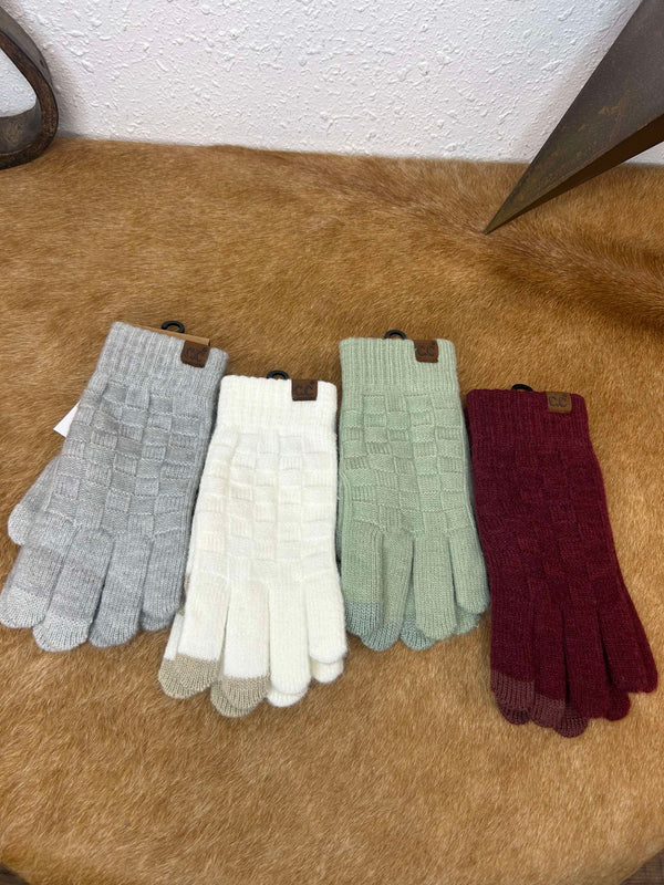 C.C Woven Checkered Texture Gloves GLC0094-Gloves-C.C Beanies-Lucky J Boots & More, Women's, Men's, & Kids Western Store Located in Carthage, MO