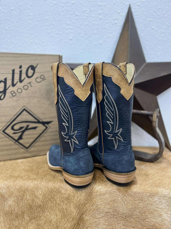 Women's Fenoglio Navy Roughout w/ Lavish Navy Boots-Women's Boots-Fenoglio Boots-Lucky J Boots & More, Women's, Men's, & Kids Western Store Located in Carthage, MO