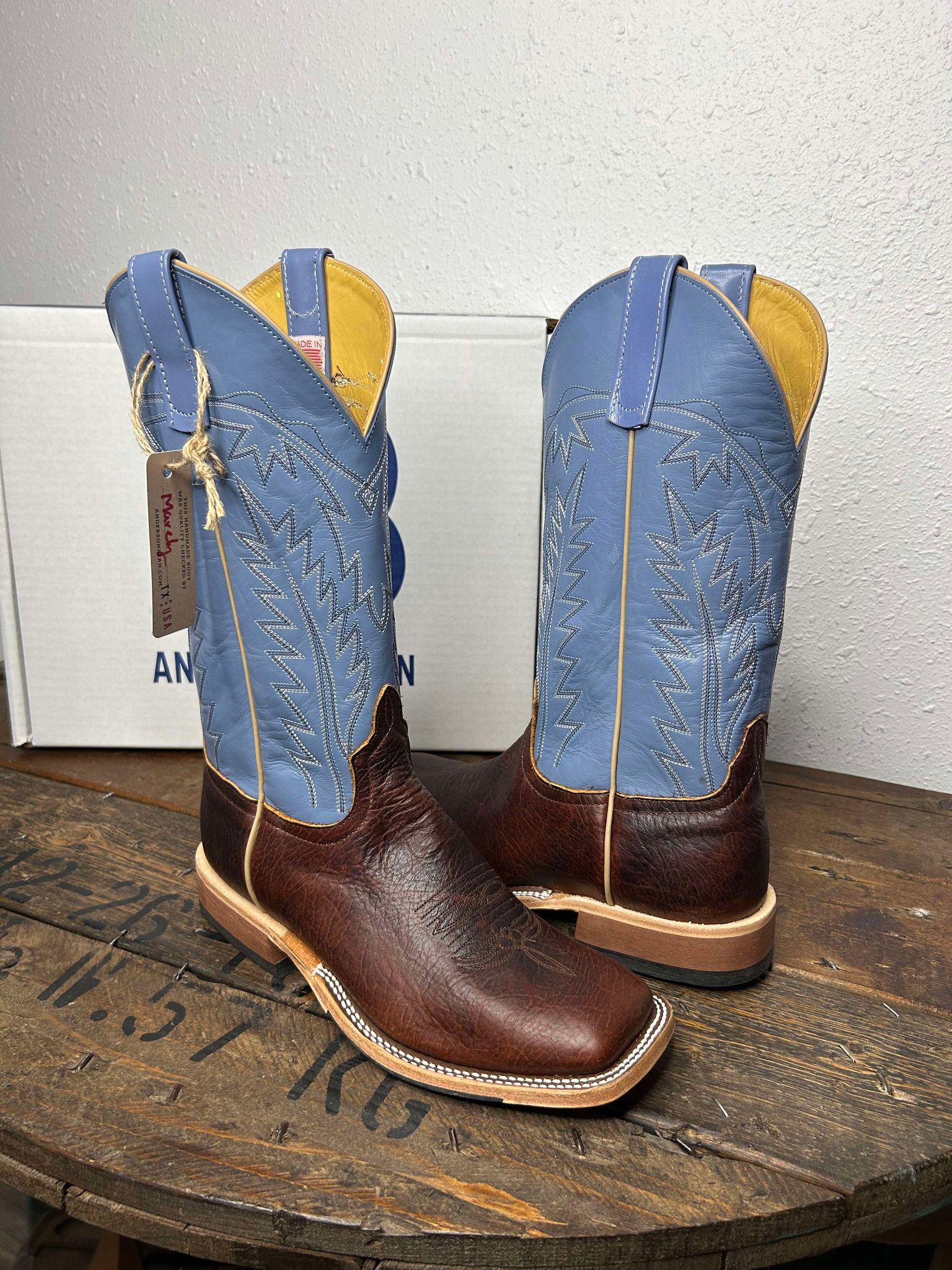 Men's Anderson Bean Mike Tyson Bison & Bellflower Kidskin Boots-Men's Boots-Anderson Bean-Lucky J Boots & More, Women's, Men's, & Kids Western Store Located in Carthage, MO