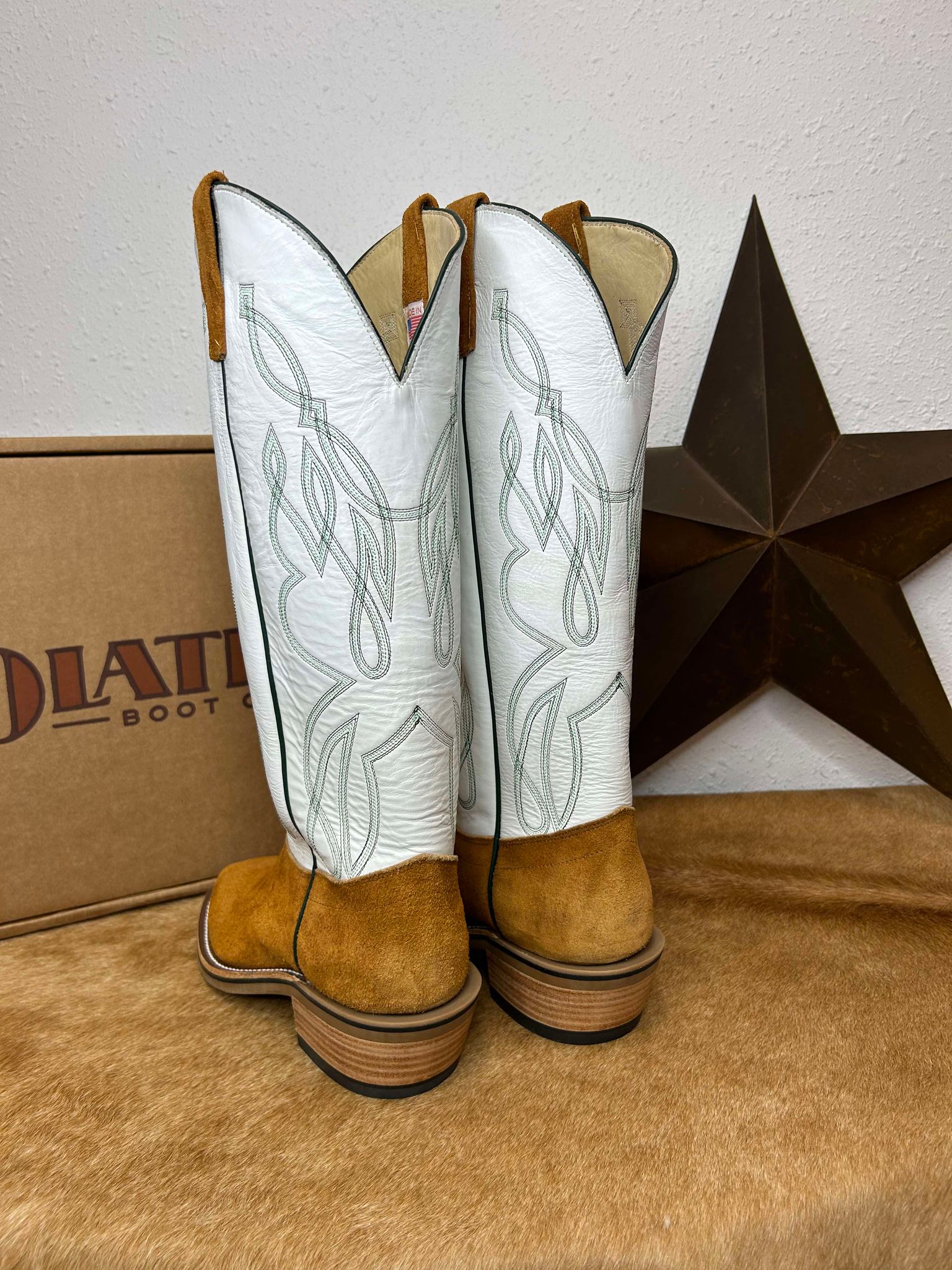 Men's Olathe Rust Mesquite Crazyhorse & White Glove Boots-Men's Boots-Olathe-Lucky J Boots & More, Women's, Men's, & Kids Western Store Located in Carthage, MO