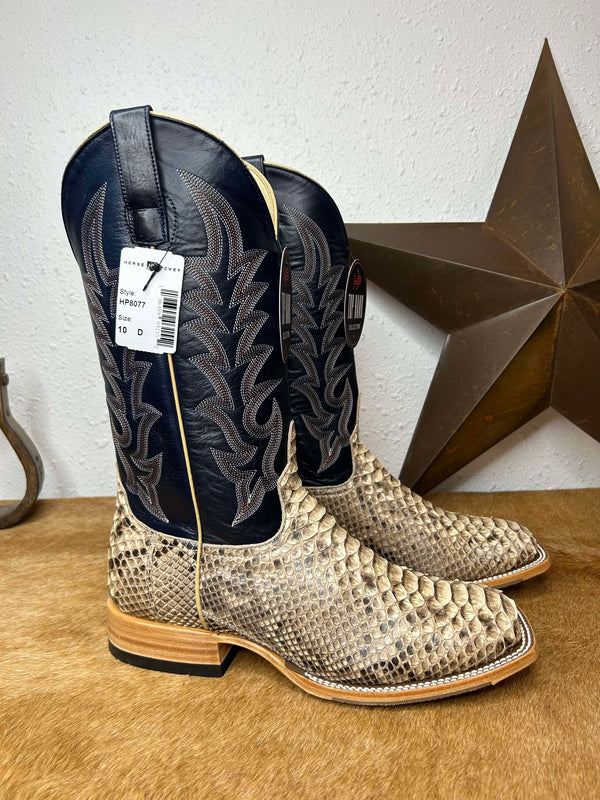 Men's Horse Power Python Black Mink & Blue Jeans Texas Boots-Men's Boots-Horse Power-Lucky J Boots & More, Women's, Men's, & Kids Western Store Located in Carthage, MO