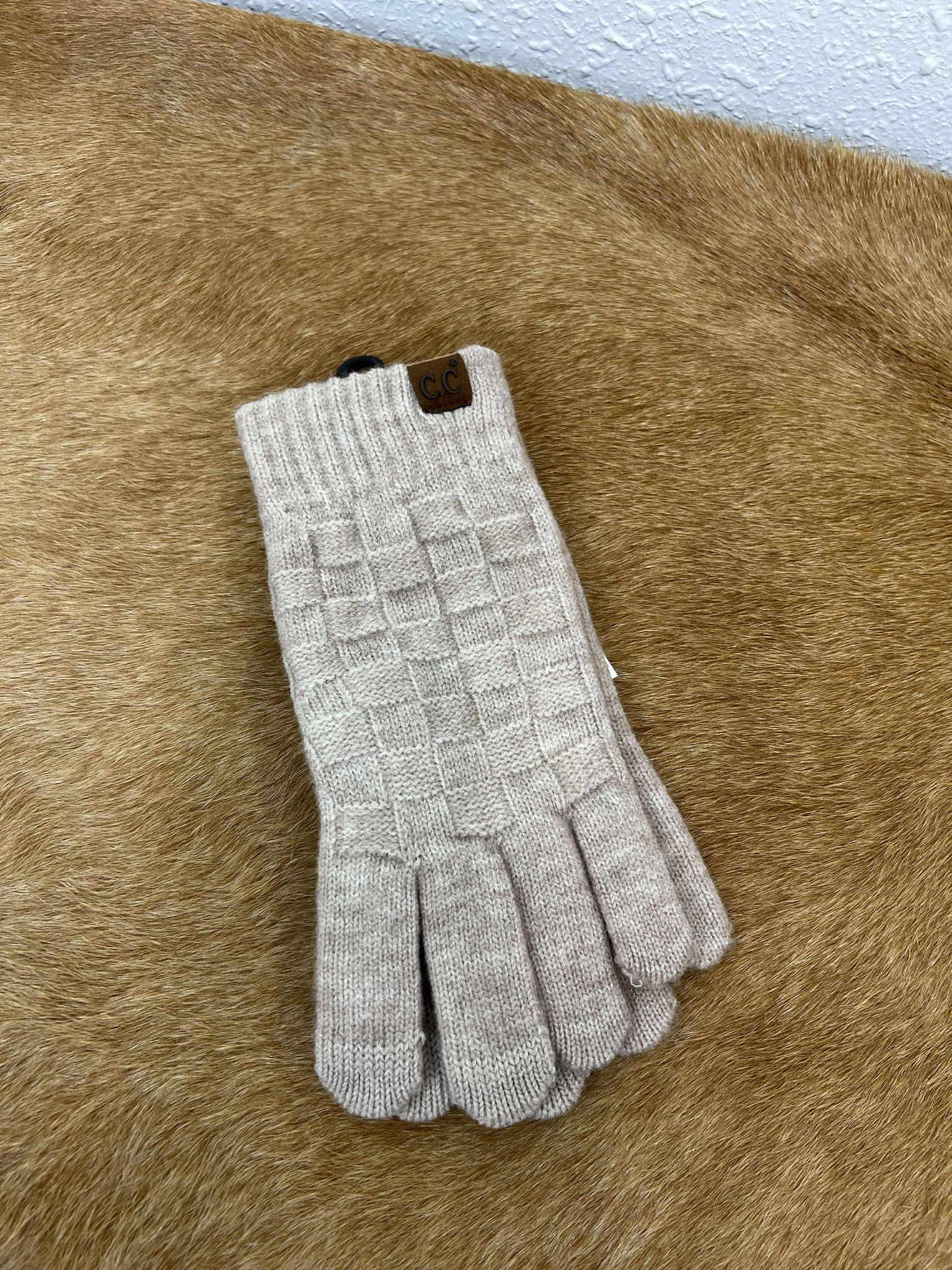 C.C Woven Checkered Texture Gloves GLC0094-Gloves-C.C Beanies-Lucky J Boots & More, Women's, Men's, & Kids Western Store Located in Carthage, MO