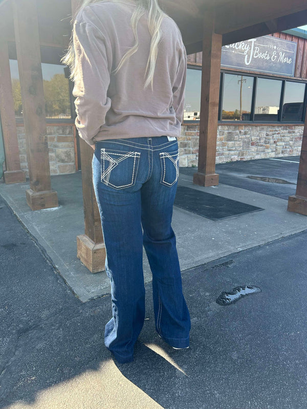 Women's Ariat Lizzie Mid Rise Trouser Jeans-Women's Denim-Ariat-Lucky J Boots & More, Women's, Men's, & Kids Western Store Located in Carthage, MO