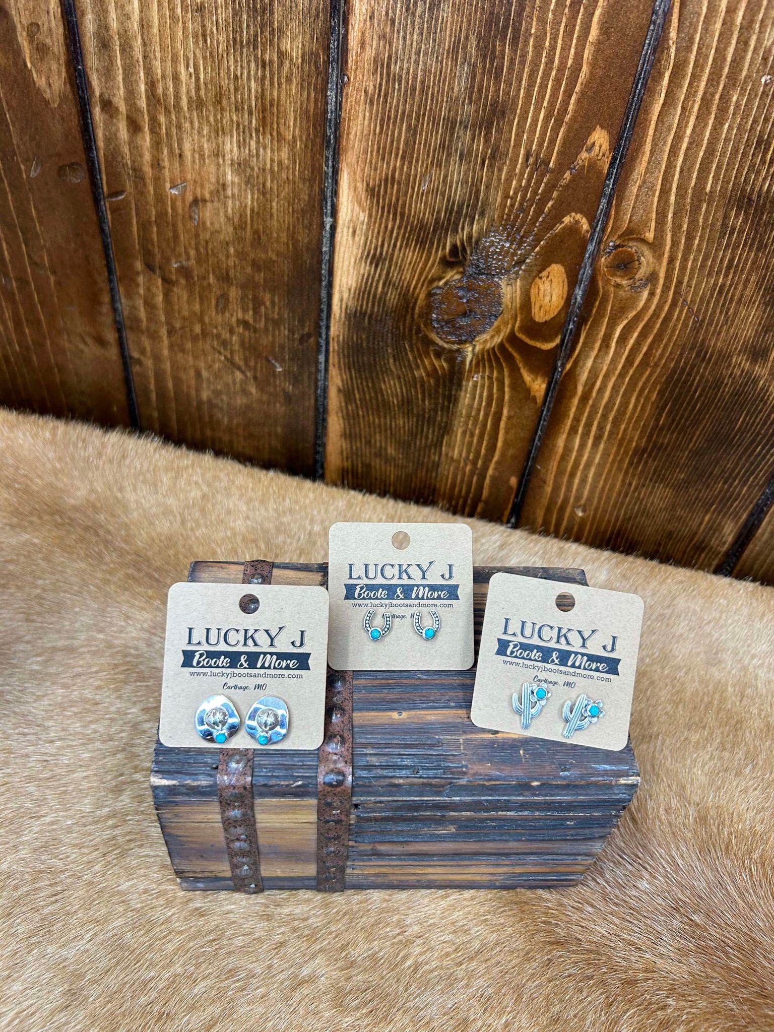 Junie Earrings-Earrings-LJ Turquoise-Lucky J Boots & More, Women's, Men's, & Kids Western Store Located in Carthage, MO