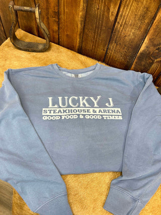 LJ Comfort Colors Sweatshirt-Sweatshirts-The Dugout-Lucky J Boots & More, Women's, Men's, & Kids Western Store Located in Carthage, MO