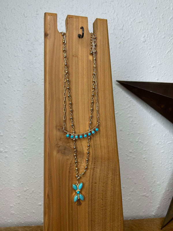 N1509 Layered Necklace-Necklaces-WEST & CO-Lucky J Boots & More, Women's, Men's, & Kids Western Store Located in Carthage, MO