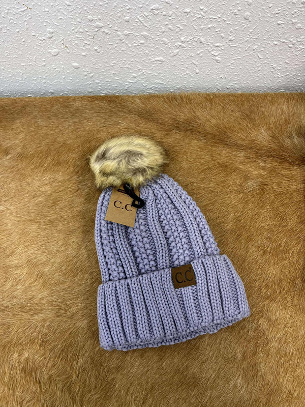 C.C Woven Checkered Texture Pom Beanie-Beanie/Gloves-C.C Beanies-Lucky J Boots & More, Women's, Men's, & Kids Western Store Located in Carthage, MO