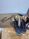 Women's Fenoglio Navy Roughout w/ Lavish Navy Boots-Women's Boots-Fenoglio Boots-Lucky J Boots & More, Women's, Men's, & Kids Western Store Located in Carthage, MO