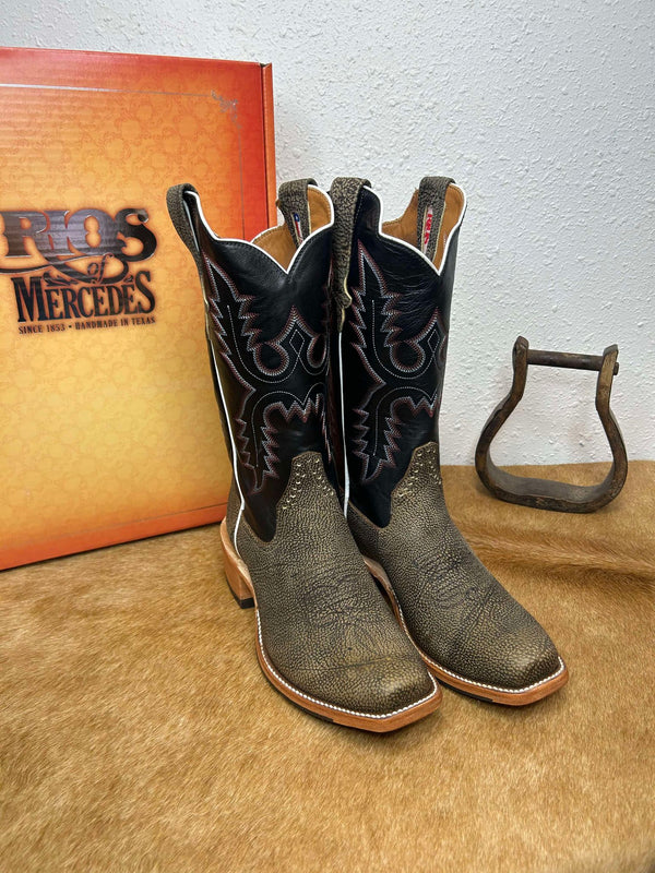 Men's Rios of Mercedes Antique Saddle Safari Giraffe Boots-Men's Boots-Rios of Mercedes-Lucky J Boots & More, Women's, Men's, & Kids Western Store Located in Carthage, MO