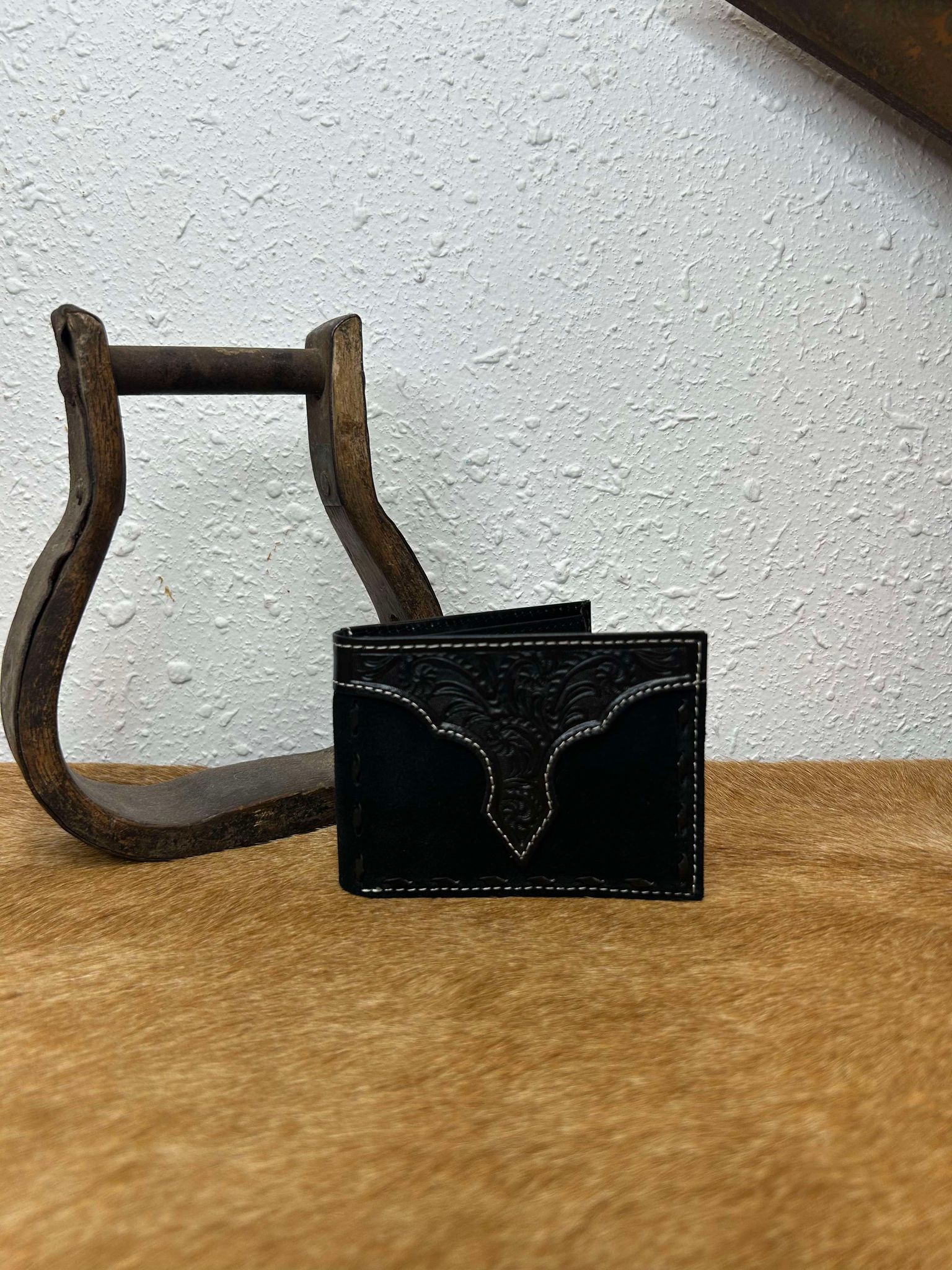 Nocona Black Roughout Wallets-Wallets-M & F Western Products-Lucky J Boots & More, Women's, Men's, & Kids Western Store Located in Carthage, MO