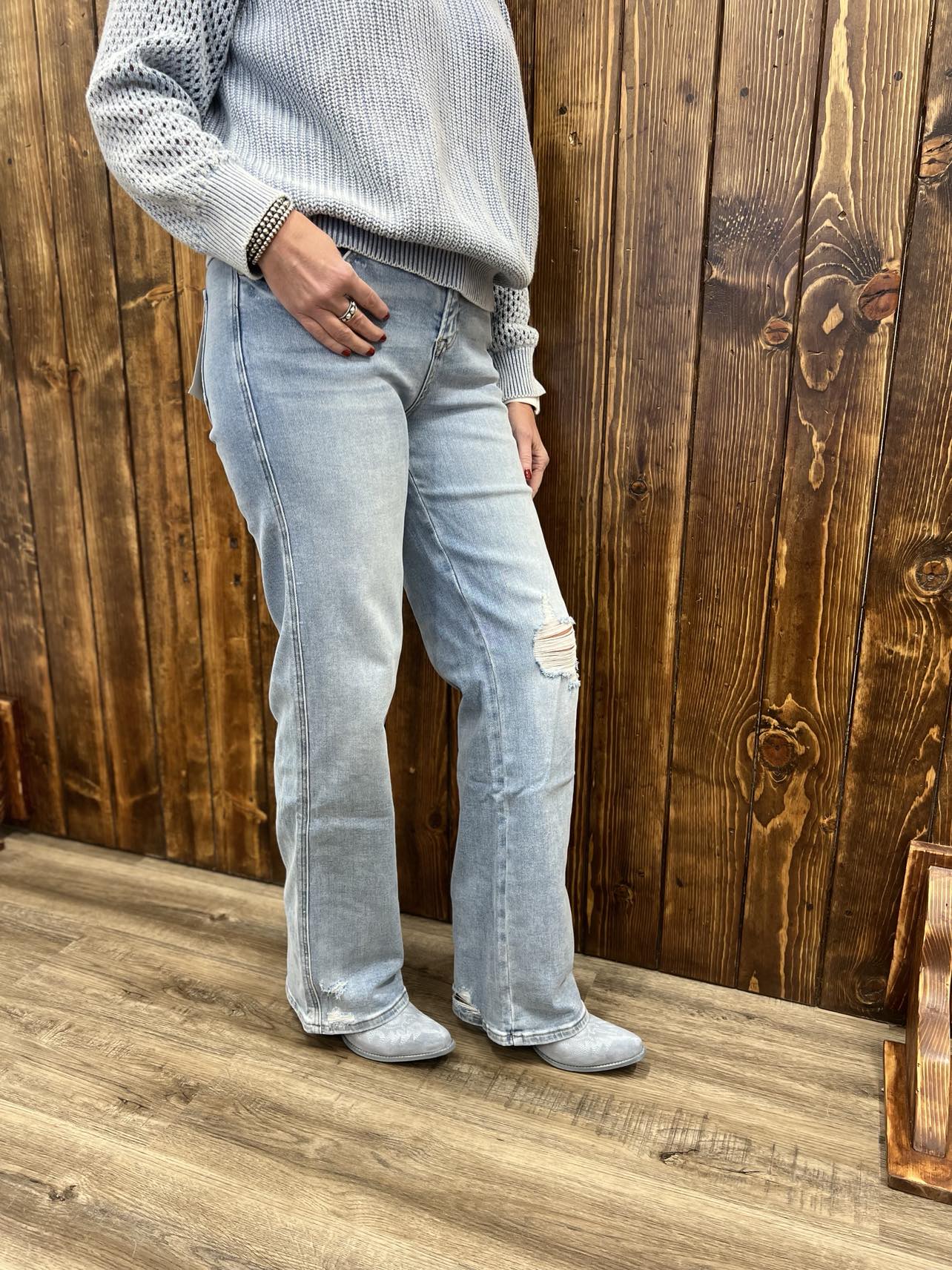 Mica Denim Josie High Rise Wide Leg Jeans-Women's Denim-Mica Denim-Lucky J Boots & More, Women's, Men's, & Kids Western Store Located in Carthage, MO