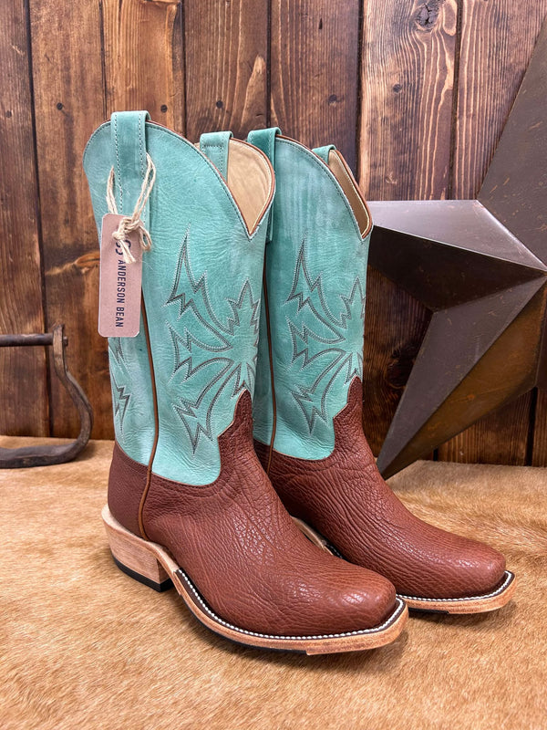 Anderson Bean Chili Shark/ Green Super Oil Cutter Toe Boots-Men's Boots-Anderson Bean-Lucky J Boots & More, Women's, Men's, & Kids Western Store Located in Carthage, MO