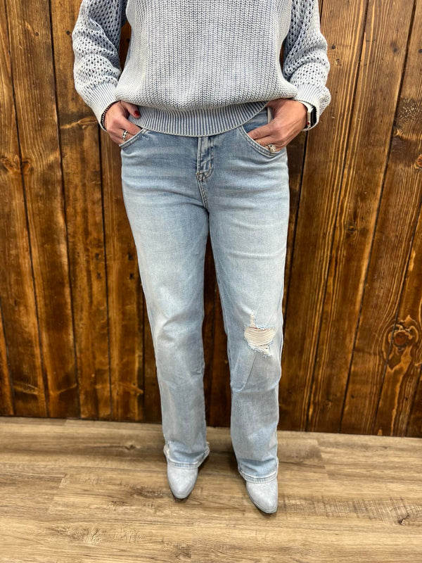 Mica Denim Josie High Rise Wide Leg Jeans-Women's Denim-Mica Denim-Lucky J Boots & More, Women's, Men's, & Kids Western Store Located in Carthage, MO