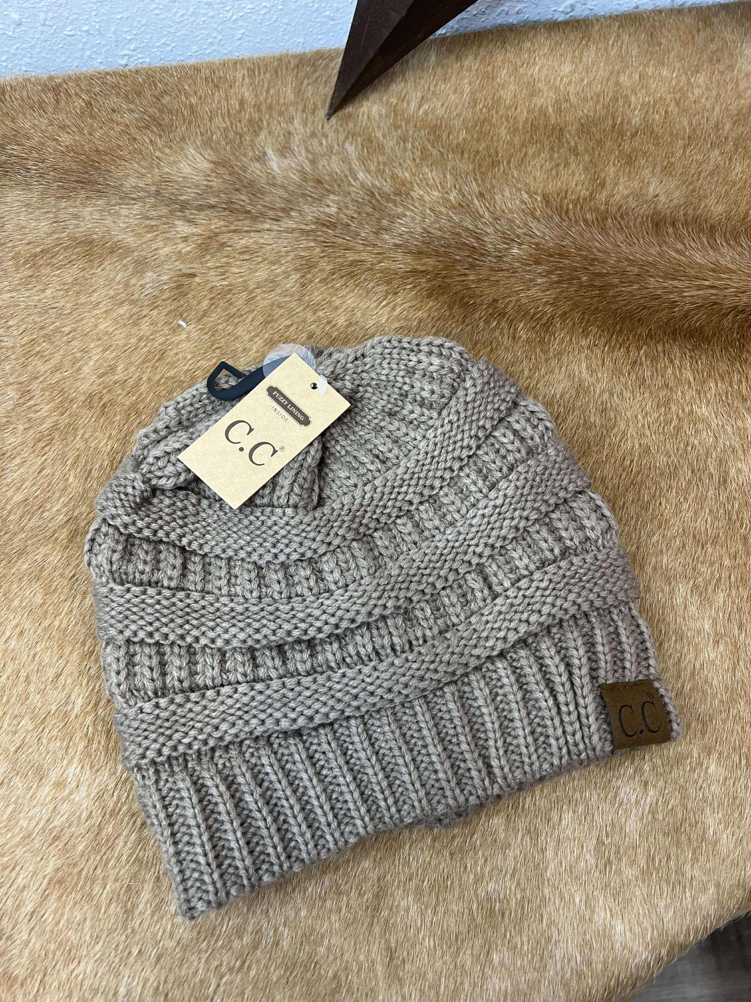 C.C Classic Fuzzy Lined Beanies-Beanie/Gloves-C.C Beanies-Lucky J Boots & More, Women's, Men's, & Kids Western Store Located in Carthage, MO