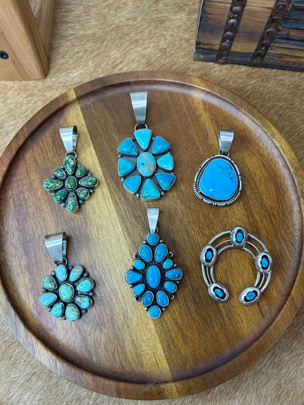 Turquoise Pendants-Pendants-LJ Turquoise-Lucky J Boots & More, Women's, Men's, & Kids Western Store Located in Carthage, MO