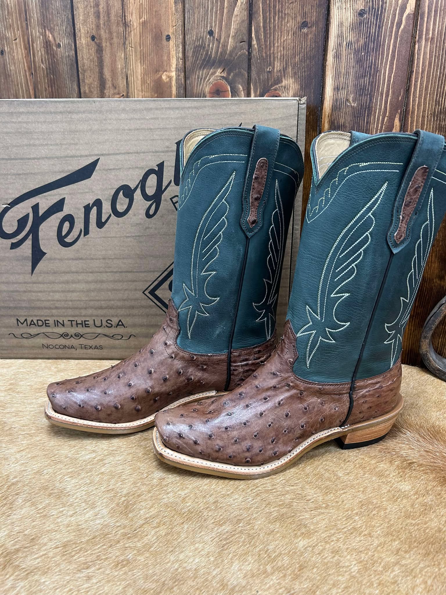 Men's Fenoglio Kango Tobacco Bruciato Ostrich & Boulder Mediterranean Boots-Men's Boots-Fenoglio Boots-Lucky J Boots & More, Women's, Men's, & Kids Western Store Located in Carthage, MO