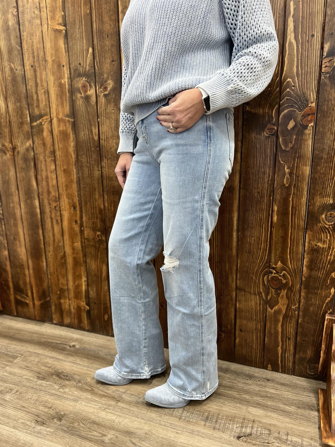 Mica Denim Josie High Rise Wide Leg Jeans-Women's Denim-Mica Denim-Lucky J Boots & More, Women's, Men's, & Kids Western Store Located in Carthage, MO