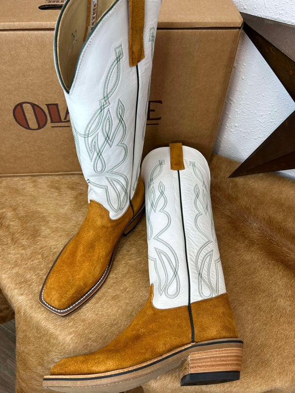 Men's Olathe Rust Mesquite Crazyhorse & White Glove Boots-Men's Boots-Olathe-Lucky J Boots & More, Women's, Men's, & Kids Western Store Located in Carthage, MO