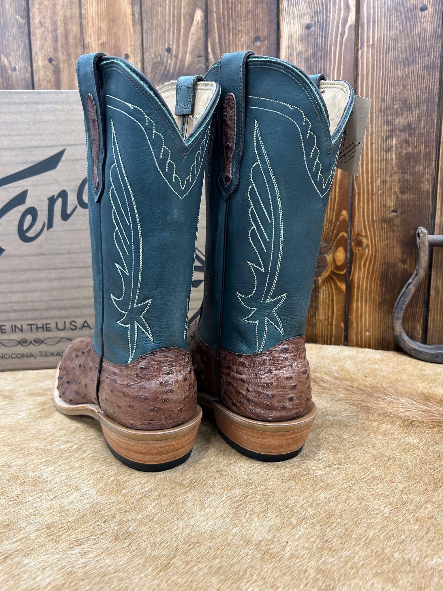 Men's Fenoglio Kango Tobacco Bruciato Ostrich & Boulder Mediterranean Boots-Men's Boots-Fenoglio Boots-Lucky J Boots & More, Women's, Men's, & Kids Western Store Located in Carthage, MO